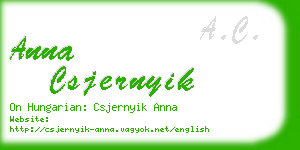 anna csjernyik business card